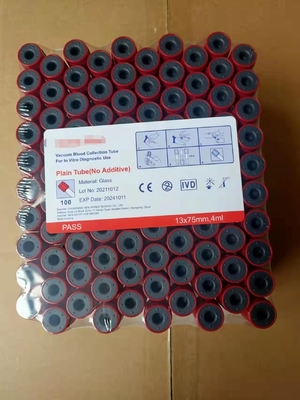 CE Approved Red Top No Additive Plain Tube Vacuum Blood Sample Collection Tube Zgodnie z Vacuumem
