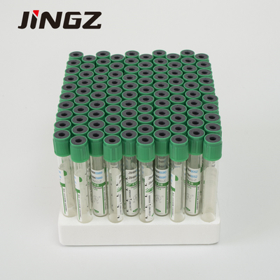 2-5ml Szklana plastikowa probówka do pobierania próbek krwi Zielony Vacuum z heparyną litową