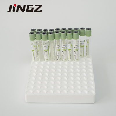 Jasnozielona probówka do pobierania próbek krwi z heparyną sodową 2-10 ml szklanego plastiku