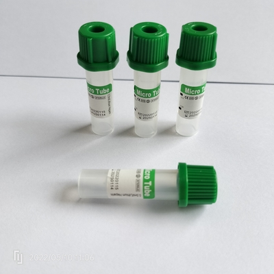 8*45mm Litium Heparin Mini Tubes Green Micro Non Vacuum Tube z rurą