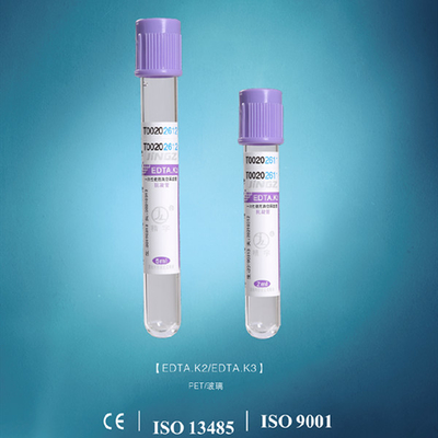 PET Szkło K2 EDTA Tube Purple Vacuum 16 * 100mm do badań hematologicznych