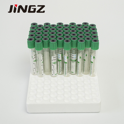 13 * 75 mm Zielona górna rurka z heparyną litową 4 ml probówki z krwią do testów biochemicznych