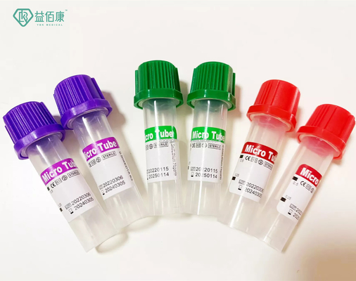 Medical Non Vacuum Micro Blood Collection Tube 0, 25 ml 0, 5 ml 1 ml EDTA K2K3 / Gel Tubes