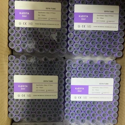 Sterylizowana promieniowaniem próżniowa probówka do pobierania krwi EDTA 3 ml 13 * 75 mm szklana probówka