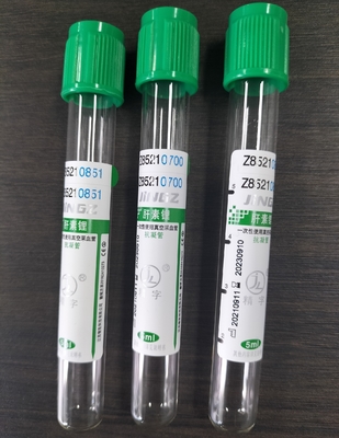 Vacuum Próbka krwi Fiolka Litowa Heparyna Rurka OEM Etykieta 100 sztuk Opakowanie 1-10 ml