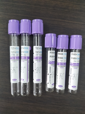 Szklana rurka K2 EDTA do 1ml-10ml Pojemność z fioletową etykietą rurki