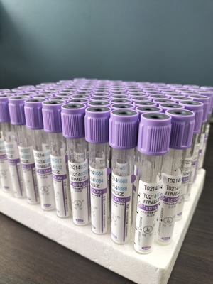 Szklana rurka K2 EDTA do 1ml-10ml Pojemność z fioletową etykietą rurki