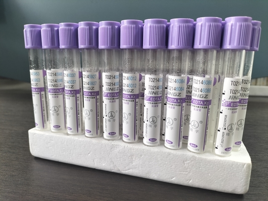 Szklana rurka K2 EDTA do 1ml-10ml Pojemność z fioletową etykietą rurki