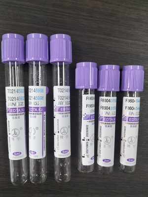 CE Approved K2 EDTA Tube Purple top cap medical blood collection tube Typ 1ml-10ml