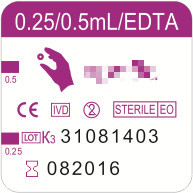 Etykiety przewodu krwi EDTA etykiety przewodu krwi naklejki przewodu krwi