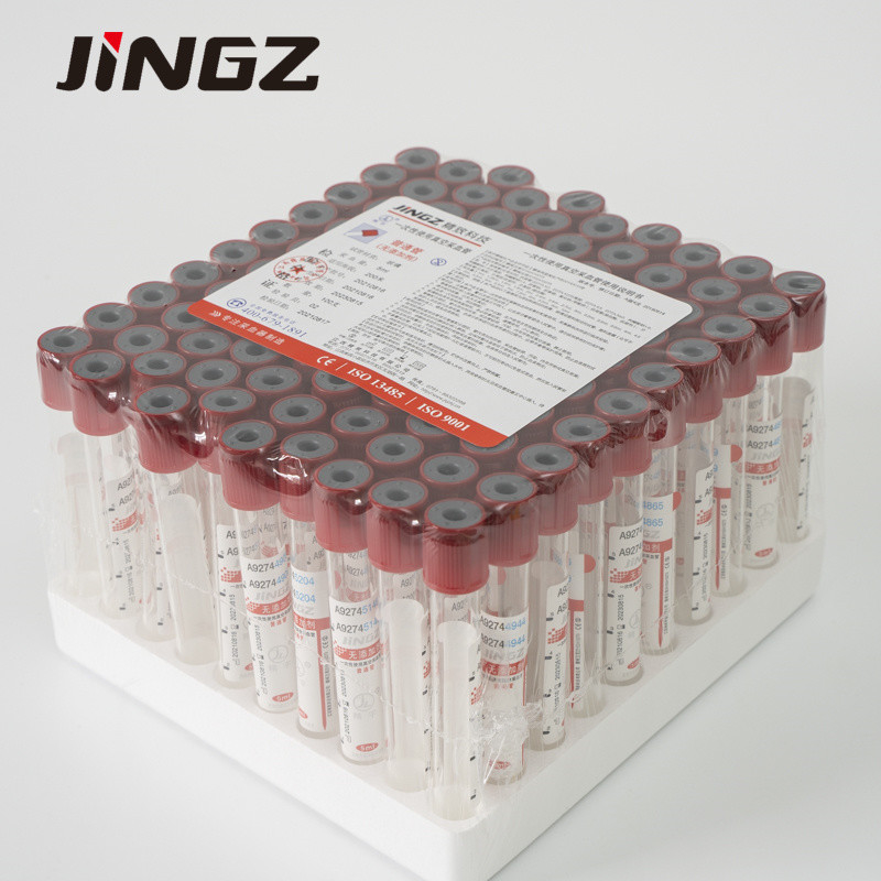 CE Approved Red Top No Additive Plain Tube Vacuum Blood Sample Collection Tube Zgodnie z Vacuumem