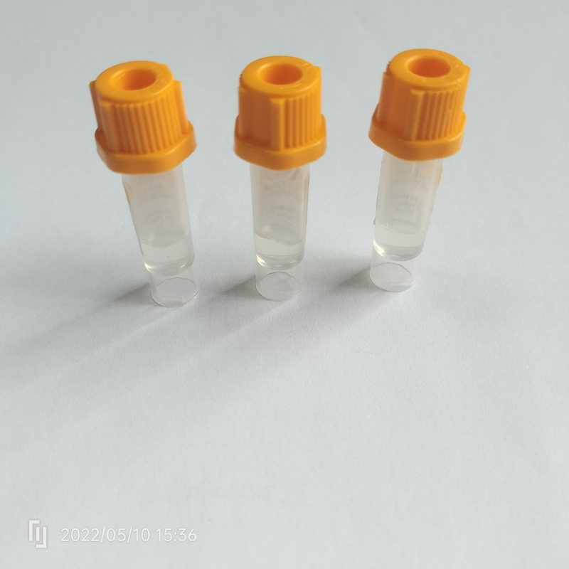 Biochemiczne probówki do pobierania krwi z żółtą nakrętką Probówki do krwi z separatorem żelowym PP o pojemności 0,5 ml
