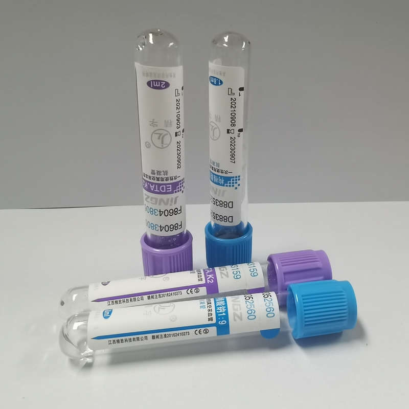 Lawendowe zamknięcie 2ml 3ml 4ml K2 EDTA Tube Klej Typ etykiety papierowej