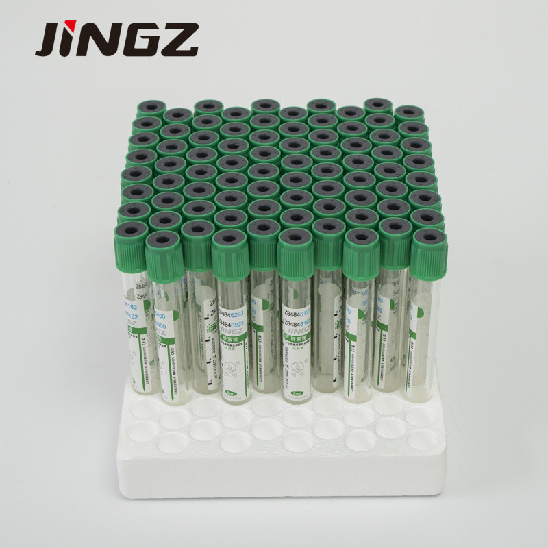 13 * 75 mm Zielona górna rurka z heparyną litową 4 ml probówki z krwią do testów biochemicznych