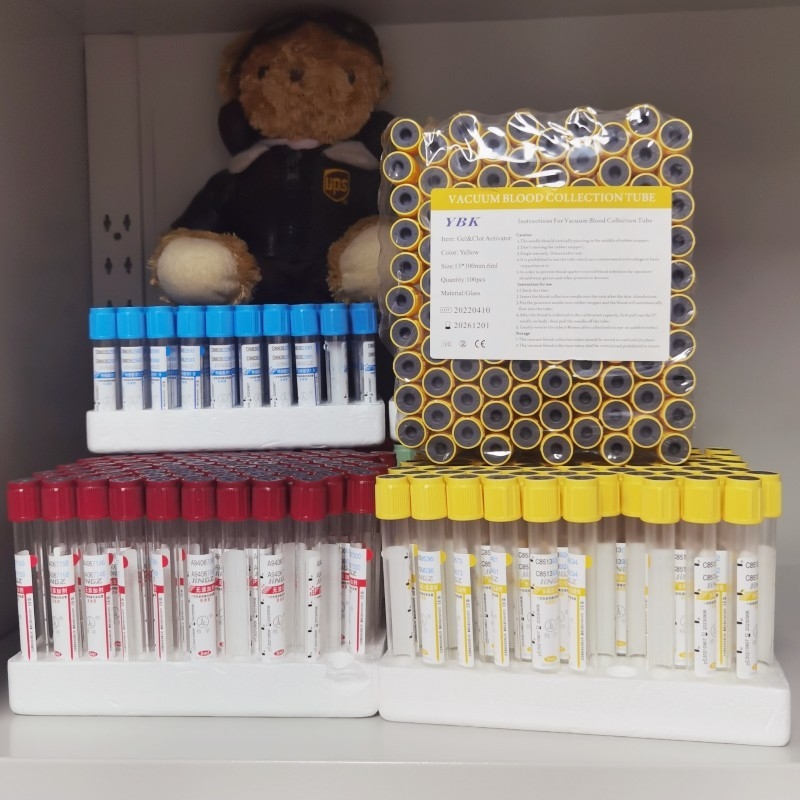 OEM 100 sztuk/stojak butelka do badania krwi uzależniający aktywator skrzepów/cytrynian sodu/heparyna/fluorek